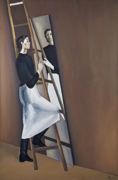 Femme à l’échelle et au miroir